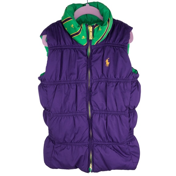 Ralph Lauren Reversible Down Vest Green & Purple - Picture 4 of 7